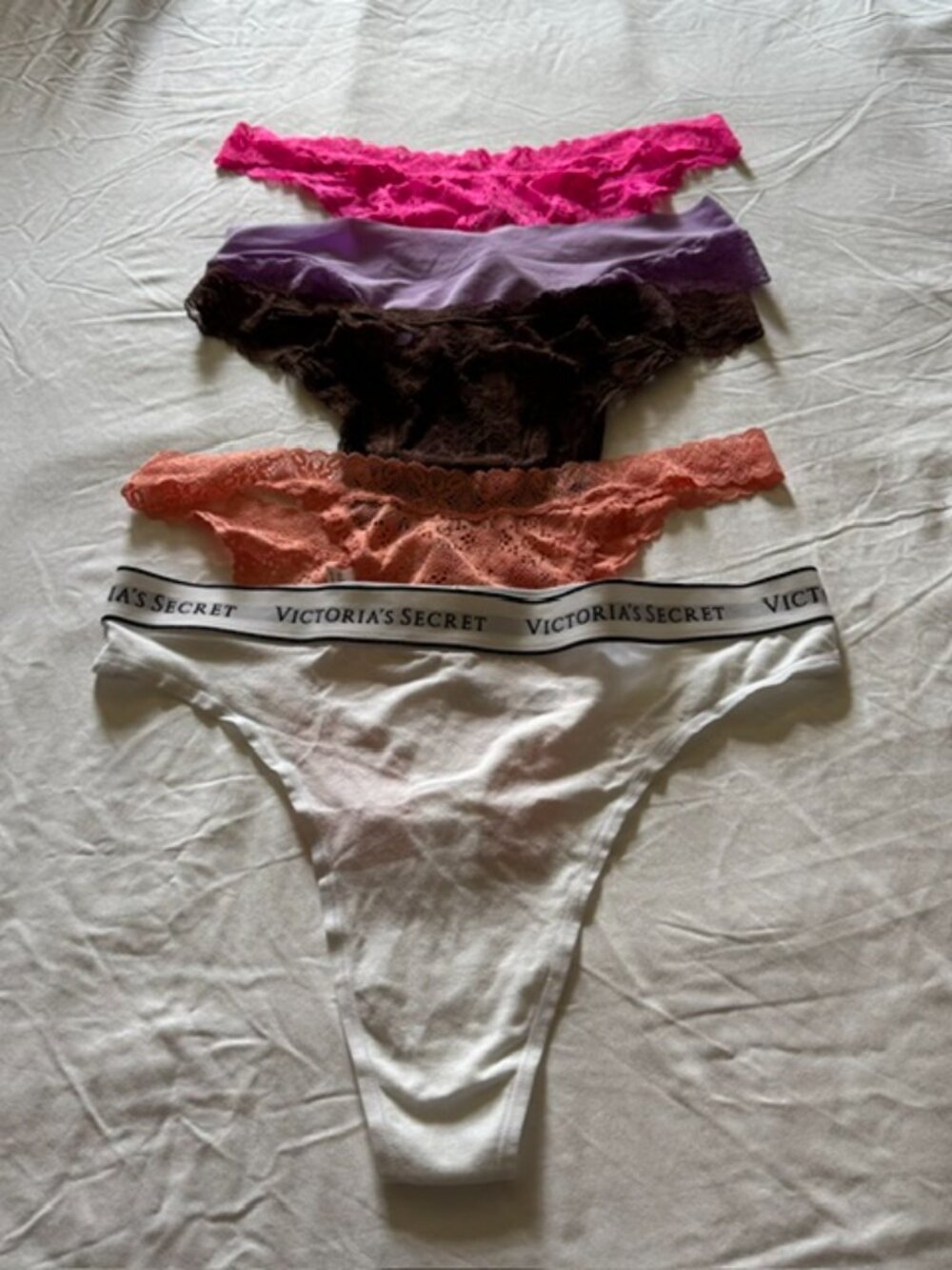 Victoria's Secret Panty Lot of 5 NWT Brazilian Thong Panties Size L